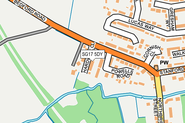 SG17 5DY map - OS OpenMap – Local (Ordnance Survey) SG17 5DY map - OS OpenMap – Local (Ordnance Survey)