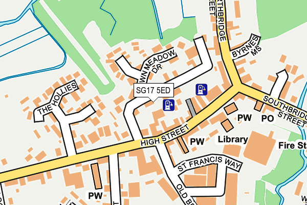 SG17 5ED map - OS OpenMap – Local (Ordnance Survey) SG17 5ED map - OS OpenMap – Local (Ordnance Survey)