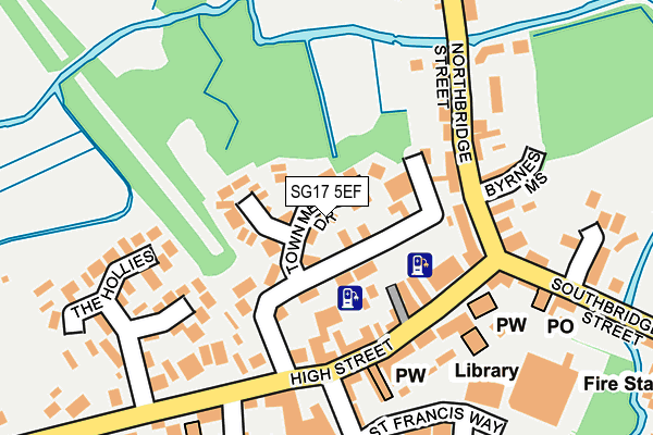 SG17 5EF map - OS OpenMap – Local (Ordnance Survey) SG17 5EF map - OS OpenMap – Local (Ordnance Survey)