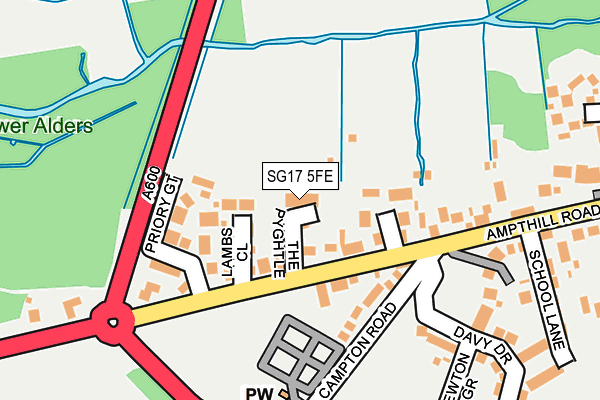 SG17 5FE map - OS OpenMap – Local (Ordnance Survey) SG17 5FE map - OS OpenMap – Local (Ordnance Survey)