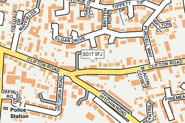 SG17 5FJ map - OS OpenMap – Local (Ordnance Survey) SG17 5FJ map - OS OpenMap – Local (Ordnance Survey)