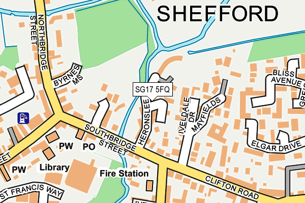 SG17 5FQ map - OS OpenMap – Local (Ordnance Survey) SG17 5FQ map - OS OpenMap – Local (Ordnance Survey)