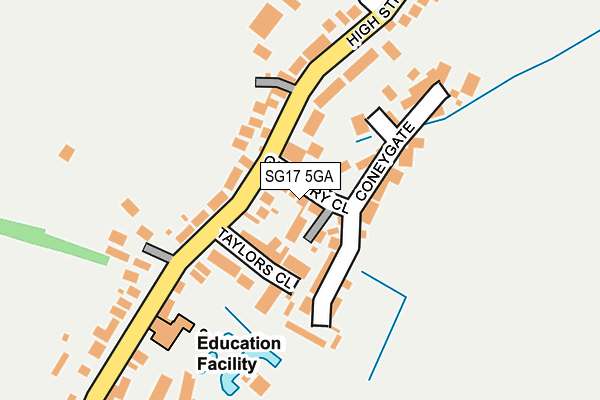 SG17 5GA map - OS OpenMap – Local (Ordnance Survey) SG17 5GA map - OS OpenMap – Local (Ordnance Survey)