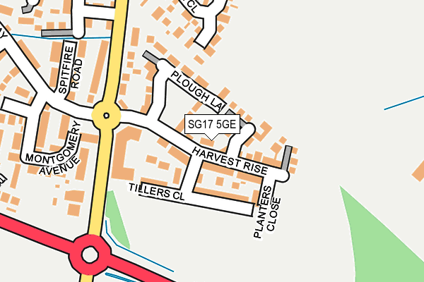 SG17 5GE map - OS OpenMap – Local (Ordnance Survey)