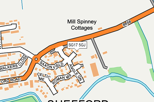 SG17 5GJ map - OS OpenMap – Local (Ordnance Survey) SG17 5GJ map - OS OpenMap – Local (Ordnance Survey)