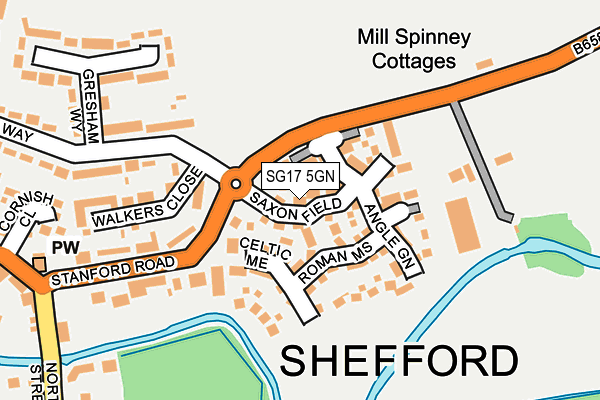 SG17 5GN map - OS OpenMap – Local (Ordnance Survey) SG17 5GN map - OS OpenMap – Local (Ordnance Survey)