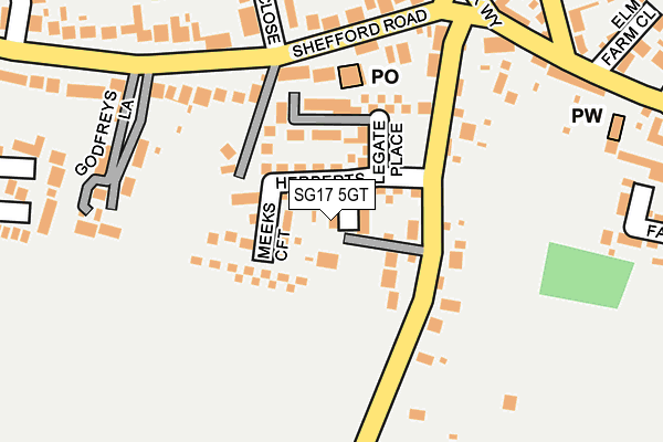SG17 5GT map - OS OpenMap – Local (Ordnance Survey) SG17 5GT map - OS OpenMap – Local (Ordnance Survey)
