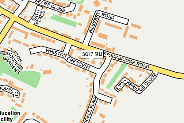 SG17 5HJ map - OS OpenMap – Local (Ordnance Survey) SG17 5HJ map - OS OpenMap – Local (Ordnance Survey)