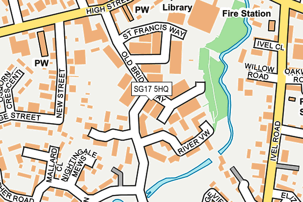 SG17 5HQ map - OS OpenMap – Local (Ordnance Survey) SG17 5HQ map - OS OpenMap – Local (Ordnance Survey)