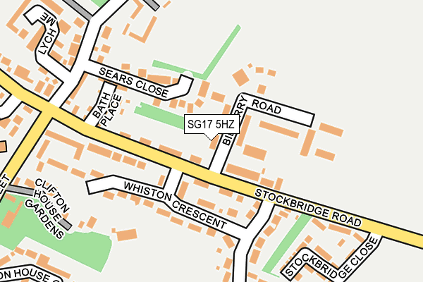 SG17 5HZ map - OS OpenMap – Local (Ordnance Survey) SG17 5HZ map - OS OpenMap – Local (Ordnance Survey)