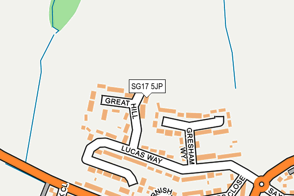 SG17 5JP map - OS OpenMap – Local (Ordnance Survey) SG17 5JP map - OS OpenMap – Local (Ordnance Survey)