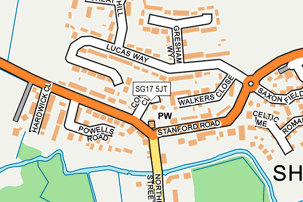 SG17 5JT map - OS OpenMap – Local (Ordnance Survey) SG17 5JT map - OS OpenMap – Local (Ordnance Survey)