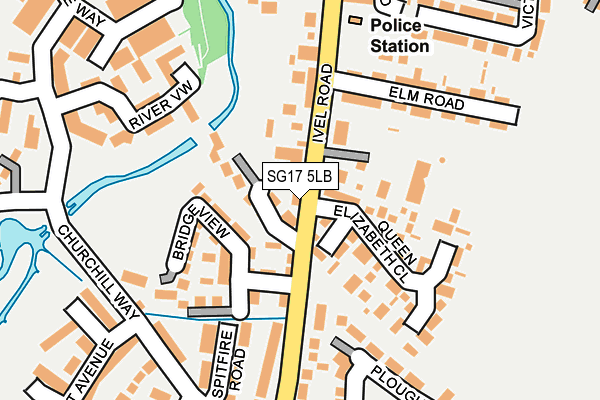 SG17 5LB map - OS OpenMap – Local (Ordnance Survey)