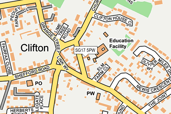 SG17 5PW map - OS OpenMap – Local (Ordnance Survey) SG17 5PW map - OS OpenMap – Local (Ordnance Survey)
