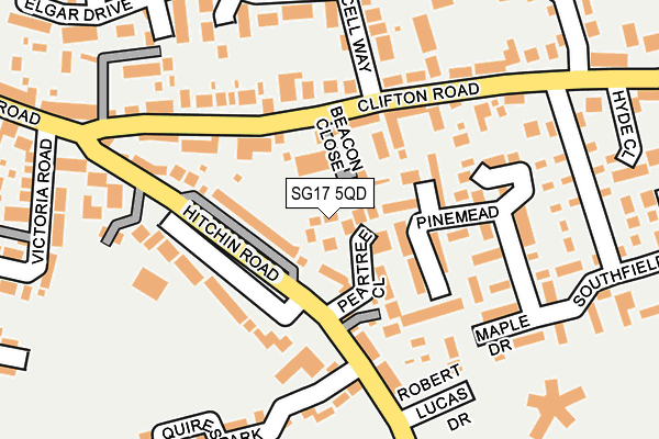 SG17 5QD map - OS OpenMap – Local (Ordnance Survey) SG17 5QD map - OS OpenMap – Local (Ordnance Survey)