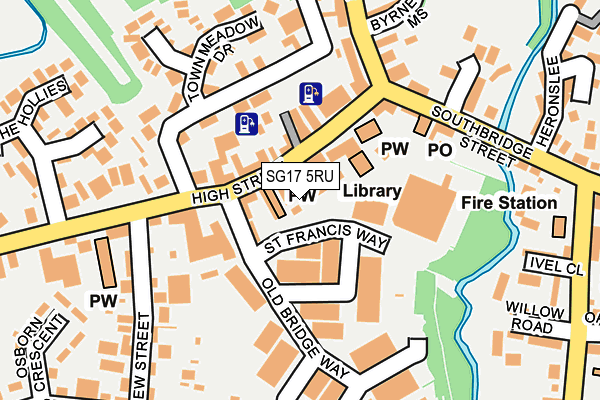 SG17 5RU map - OS OpenMap – Local (Ordnance Survey) SG17 5RU map - OS OpenMap – Local (Ordnance Survey)