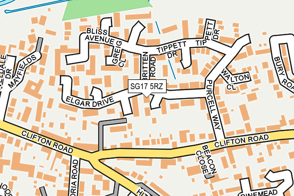 SG17 5RZ map - OS OpenMap – Local (Ordnance Survey) SG17 5RZ map - OS OpenMap – Local (Ordnance Survey)