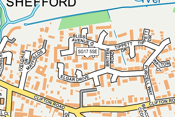 SG17 5SE map - OS OpenMap – Local (Ordnance Survey) SG17 5SE map - OS OpenMap – Local (Ordnance Survey)