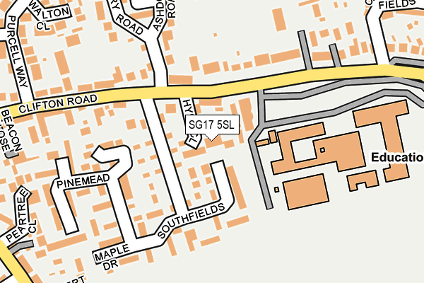 SG17 5SL map - OS OpenMap – Local (Ordnance Survey) SG17 5SL map - OS OpenMap – Local (Ordnance Survey)