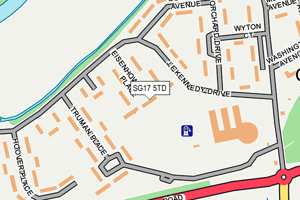 SG17 5TD map - OS OpenMap – Local (Ordnance Survey) SG17 5TD map - OS OpenMap – Local (Ordnance Survey)