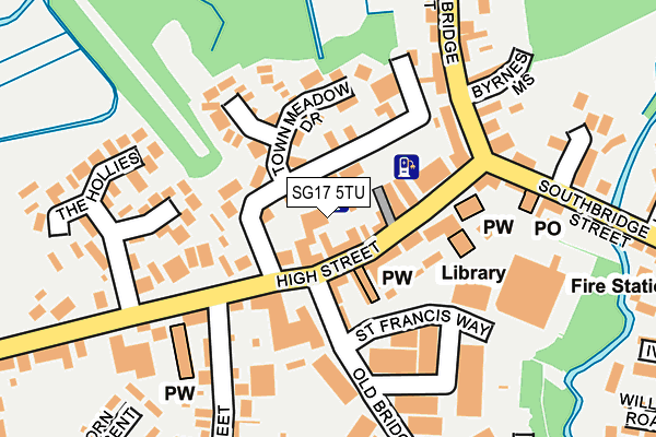 SG17 5TU map - OS OpenMap – Local (Ordnance Survey) SG17 5TU map - OS OpenMap – Local (Ordnance Survey)