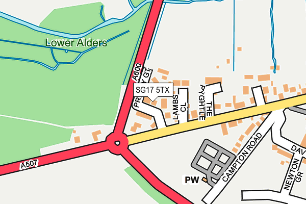 SG17 5TX map - OS OpenMap – Local (Ordnance Survey)