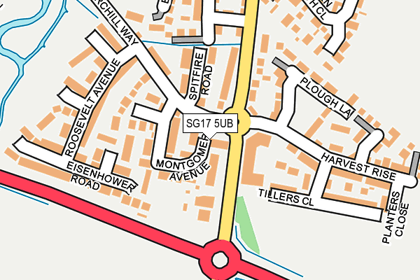 SG17 5UB map - OS OpenMap – Local (Ordnance Survey) SG17 5UB map - OS OpenMap – Local (Ordnance Survey)