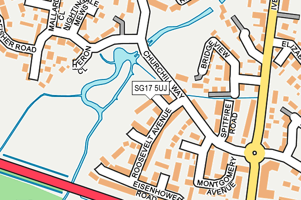 SG17 5UJ map - OS OpenMap – Local (Ordnance Survey) SG17 5UJ map - OS OpenMap – Local (Ordnance Survey)
