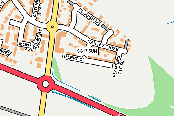 SG17 5UN map - OS OpenMap – Local (Ordnance Survey) SG17 5UN map - OS OpenMap – Local (Ordnance Survey)