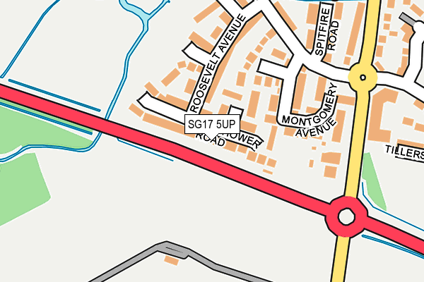SG17 5UP map - OS OpenMap – Local (Ordnance Survey) SG17 5UP map - OS OpenMap – Local (Ordnance Survey)