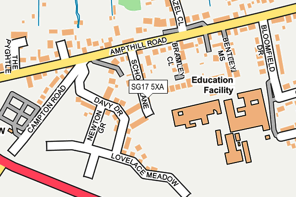 SG17 5XA map - OS OpenMap – Local (Ordnance Survey) SG17 5XA map - OS OpenMap – Local (Ordnance Survey)