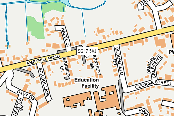 SG17 5XJ map - OS OpenMap – Local (Ordnance Survey) SG17 5XJ map - OS OpenMap – Local (Ordnance Survey)