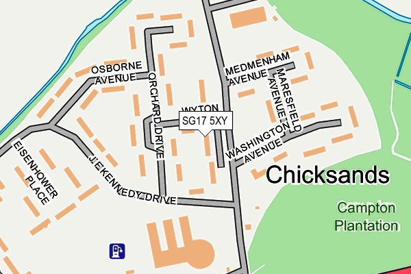 SG17 5XY map - OS OpenMap – Local (Ordnance Survey) SG17 5XY map - OS OpenMap – Local (Ordnance Survey)