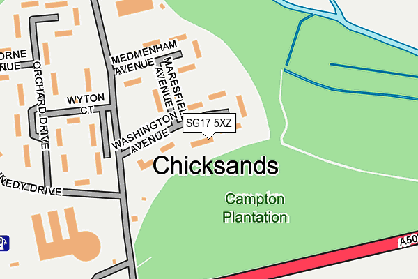 SG17 5XZ map - OS OpenMap – Local (Ordnance Survey) SG17 5XZ map - OS OpenMap – Local (Ordnance Survey)