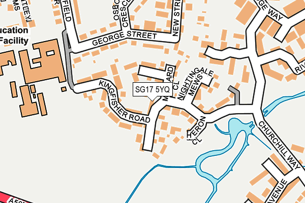 SG17 5YQ map - OS OpenMap – Local (Ordnance Survey) SG17 5YQ map - OS OpenMap – Local (Ordnance Survey)