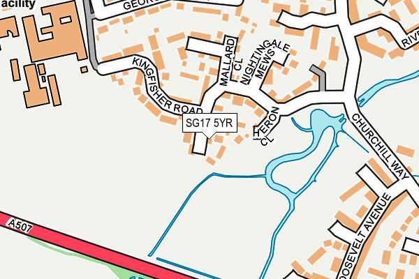 SG17 5YR map - OS OpenMap – Local (Ordnance Survey) SG17 5YR map - OS OpenMap – Local (Ordnance Survey)