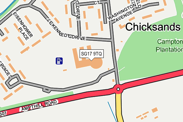 SG17 9TQ map - OS OpenMap – Local (Ordnance Survey) SG17 9TQ map - OS OpenMap – Local (Ordnance Survey)