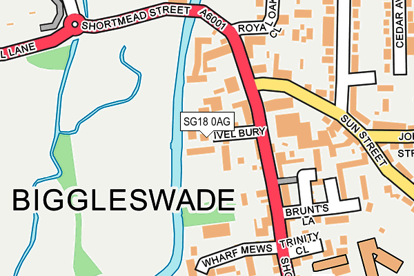 SG18 0AG map - OS OpenMap – Local (Ordnance Survey) SG18 0AG map - OS OpenMap – Local (Ordnance Survey)