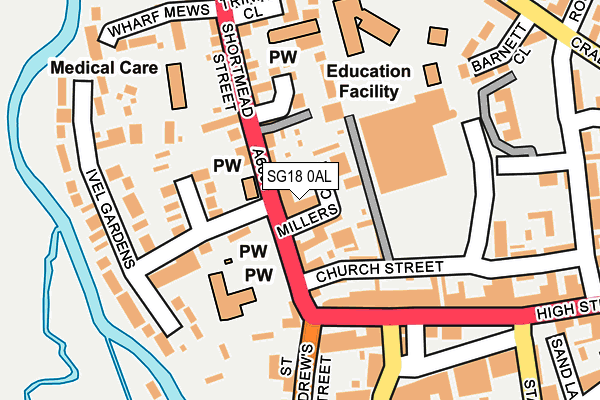 SG18 0AL map - OS OpenMap – Local (Ordnance Survey) SG18 0AL map - OS OpenMap – Local (Ordnance Survey)