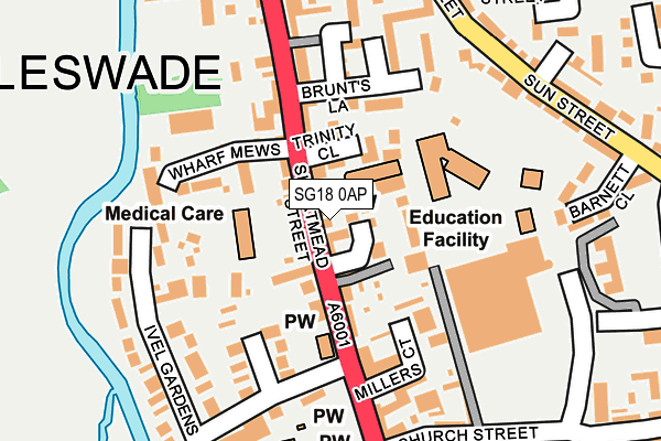 SG18 0AP map - OS OpenMap – Local (Ordnance Survey) SG18 0AP map - OS OpenMap – Local (Ordnance Survey)