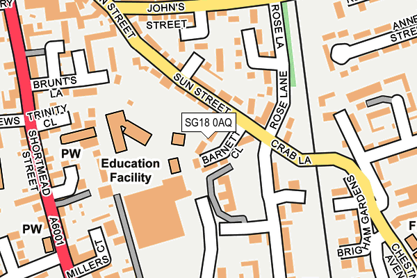 SG18 0AQ map - OS OpenMap – Local (Ordnance Survey) SG18 0AQ map - OS OpenMap – Local (Ordnance Survey)
