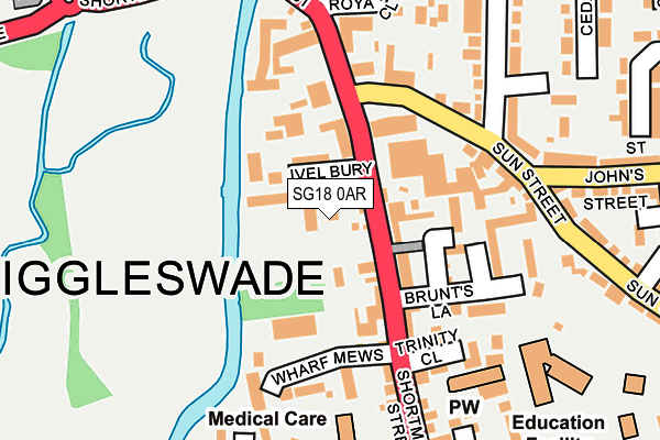 SG18 0AR map - OS OpenMap – Local (Ordnance Survey) SG18 0AR map - OS OpenMap – Local (Ordnance Survey)