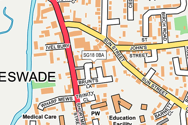 SG18 0BA map - OS OpenMap – Local (Ordnance Survey) SG18 0BA map - OS OpenMap – Local (Ordnance Survey)