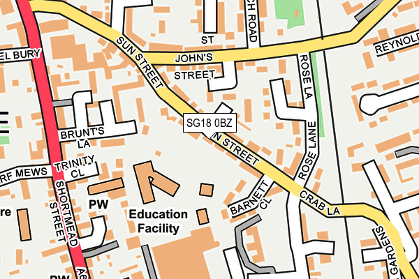 SG18 0BZ map - OS OpenMap – Local (Ordnance Survey) SG18 0BZ map - OS OpenMap – Local (Ordnance Survey)