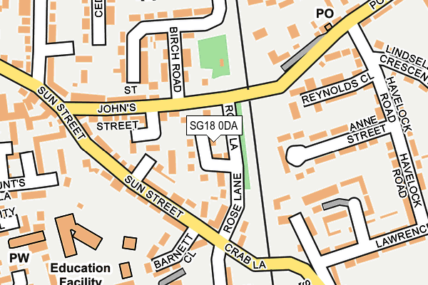 SG18 0DA map - OS OpenMap – Local (Ordnance Survey) SG18 0DA map - OS OpenMap – Local (Ordnance Survey)