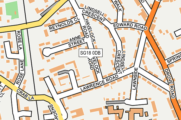 SG18 0DB map - OS OpenMap – Local (Ordnance Survey) SG18 0DB map - OS OpenMap – Local (Ordnance Survey)