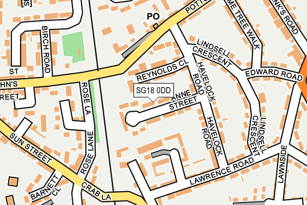 SG18 0DD map - OS OpenMap – Local (Ordnance Survey) SG18 0DD map - OS OpenMap – Local (Ordnance Survey)