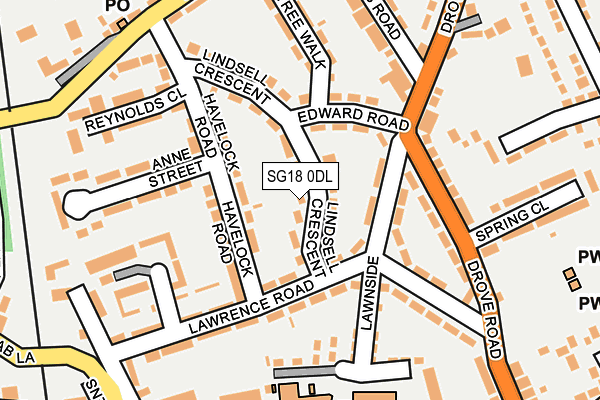 SG18 0DL map - OS OpenMap – Local (Ordnance Survey) SG18 0DL map - OS OpenMap – Local (Ordnance Survey)