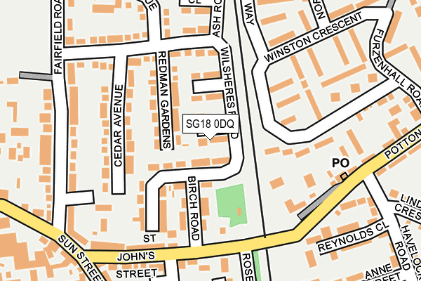 SG18 0DQ map - OS OpenMap – Local (Ordnance Survey) SG18 0DQ map - OS OpenMap – Local (Ordnance Survey)