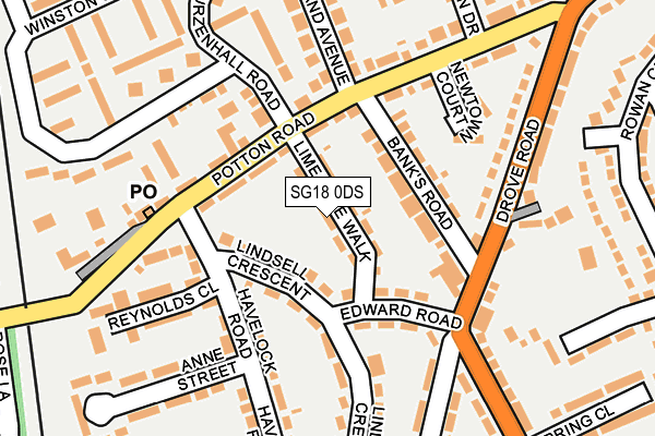 SG18 0DS map - OS OpenMap – Local (Ordnance Survey) SG18 0DS map - OS OpenMap – Local (Ordnance Survey)